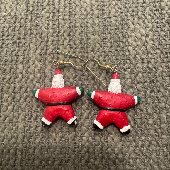 Vintage Festive Santa Earrings - Picture 2 of 4